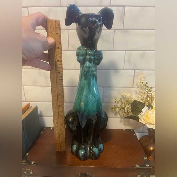 Mountain Pottery MCM Ceramic Dig Drip Glaze Pottery Tall Skinny Dog - Picture 12 of 14